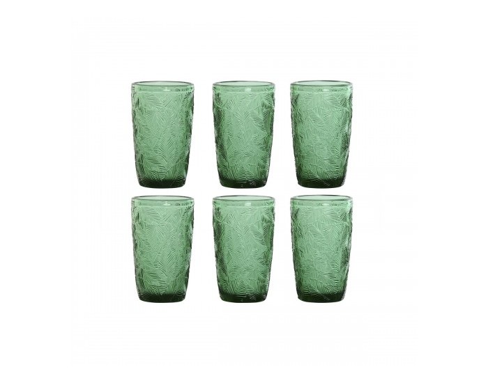 Комплект Съдове Home ESPRIT Зелен Кристал С облекчение 370 ml