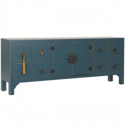 ТВ шкаф, DKD Home Decor, Ела, Тъмно синьо, Дървен MDF, 130 x 24 x 51 cm - Comode TV