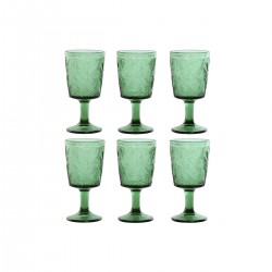 Комплект Чаши Home ESPRIT Зелен Кристал 285 ml (6 броя) - Bucătărie