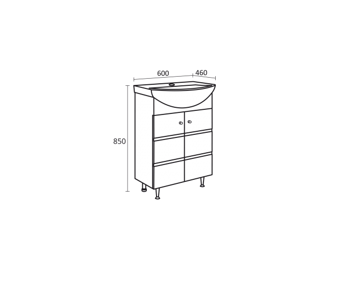 Долен шкаф за баня Emona, PVC
