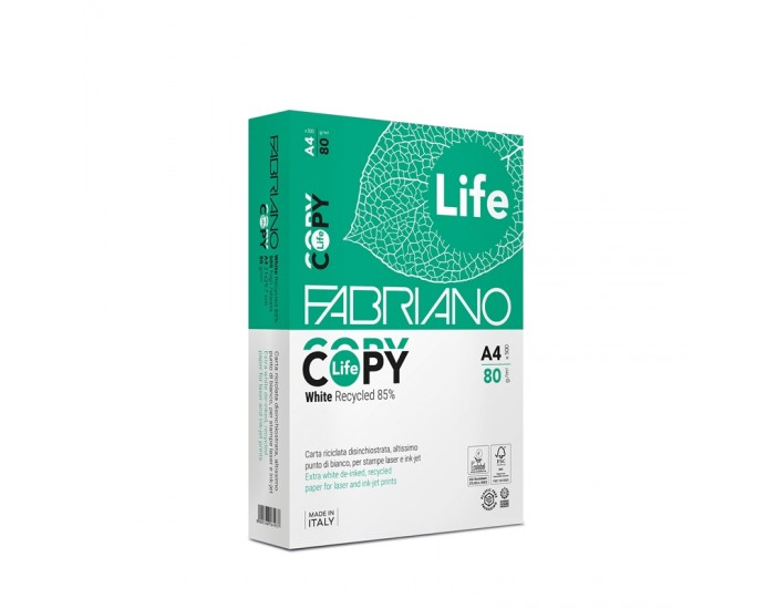 Fabriano Копирна хартия Copy Life, 85% рециклирана, A4, 80 g/m2, 500 листа