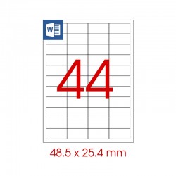 Tanex Самозалепващи се етикети, A4, 48.5 x 25.4 mm, прозрачни, 25 листа - Papetărie
