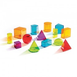 Learning Resources Прозрачни геометрични фигури, цветни, 14 броя - Accesorii de birou