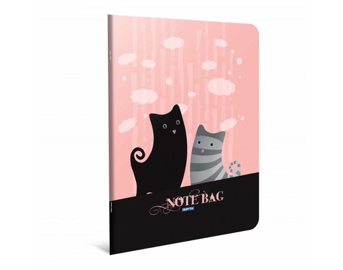 Gipta Note Bag Тетрадка А5, бяла, широки редове, PP корица, 80 листа