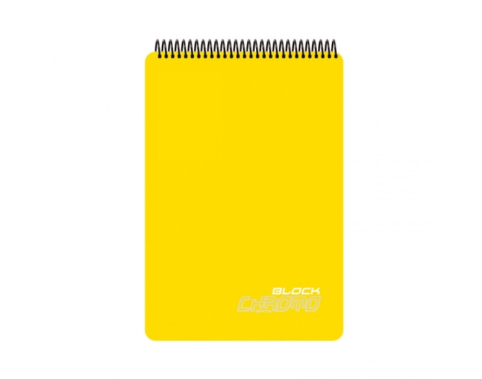 Gipta Chromo Block Пад А4, офсет бял, широк ред, микроперфорация, PP корица, със спирала, 80 листа