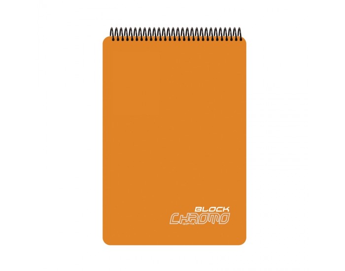 Gipta Chromo Block Пад А4, офсет бял, широк ред, микроперфорация, PP корица, със спирала, 80 листа
