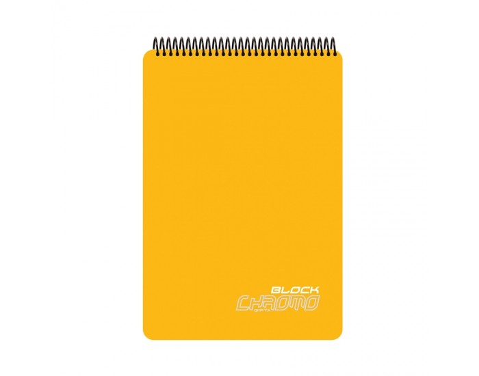 Gipta Chromo Block Пад А4, офсет бял, широк ред, микроперфорация, PP корица, със спирала, 80 листа