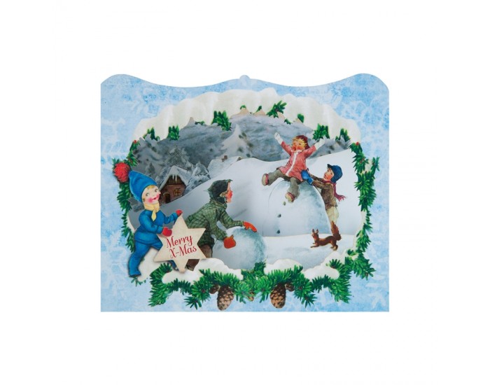 Gespaensterwald 3D Картичка Merry Christmas, игра в снега