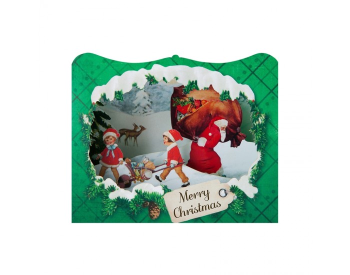 Gespaensterwald 3D Картичка Merry Christmas, зелена