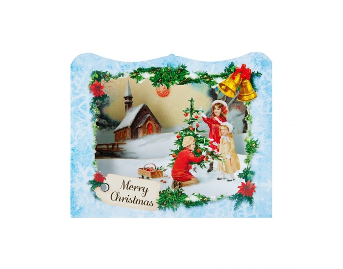 Gespaensterwald 3D Картичка Merry Christmas, украсяване на елха