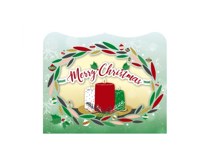 Gespaensterwald 3D Картичка Merry Christmas, венец и свещи