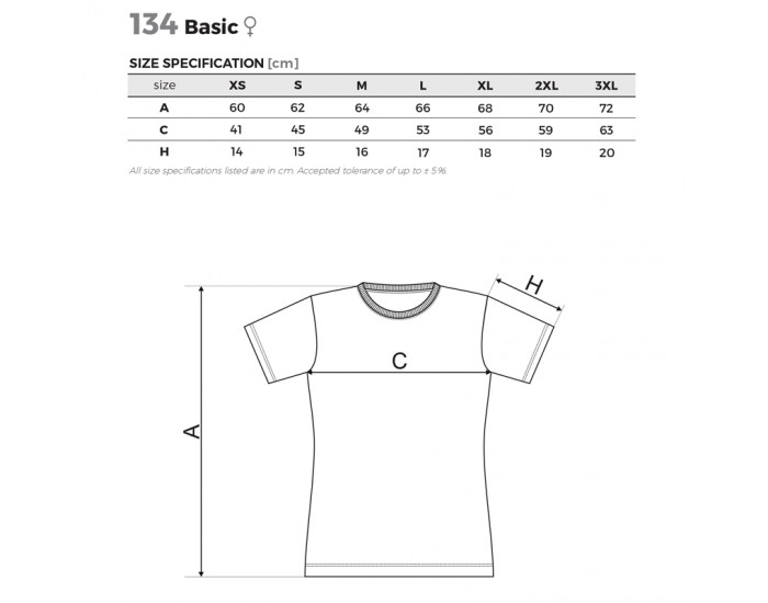 Malfini Дамска тениска Basic 134, размер S, зелена