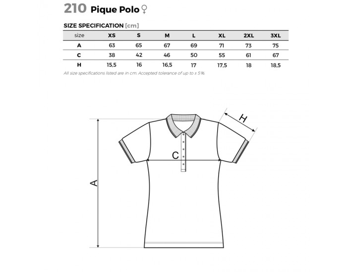 Malfini Дамска тениска Pique Polo 210, размер XXL, синя
