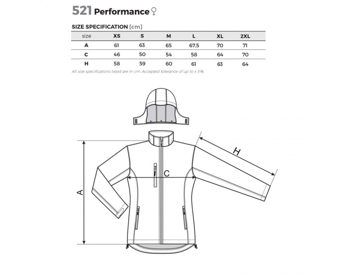 Malfini Дамско яке Performance Softshell 521, размер XXL, червено
