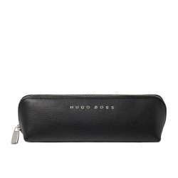 Hugo Boss Калъф Storyline, за пишещи средства, с цип, кожен, черен - Hugo Boss