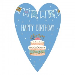 Gespaensterwald Картичка-таг, Happy Birthday, синя - Gespaensterwald