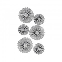 Creativ Company Хартиени розетки за декорация, 35 х 50 mm, сребристи, 6 броя - Comparare produse