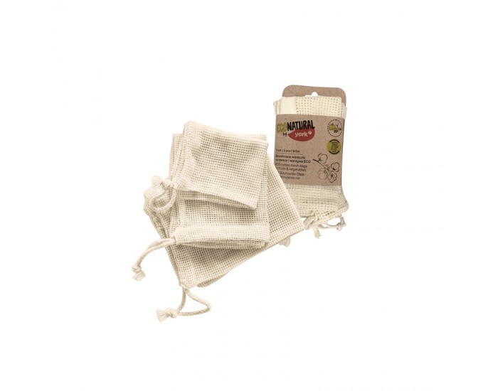 York Торба за плодове и зеленчуци Eco Natural, 3 броя