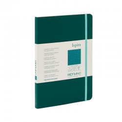 Fabriano Тетрадка Ispira, A5, на точки, шита, мека корица, 96 листа, зелена - Fabriano