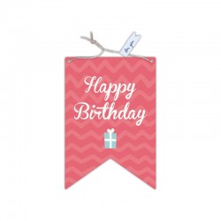 Gespaensterwald Картичка-таг Happy Birthday, розова - Gespaensterwald
