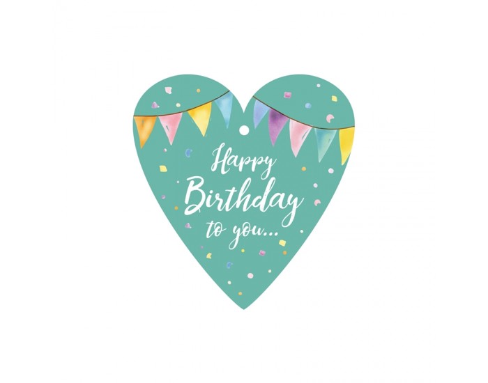 Gespaensterwald Етикет за подарък Happy Birthday To You, сърце