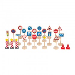 Small Foot Комплект пътни знаци, дървени, 25 части - Accesorii de birou