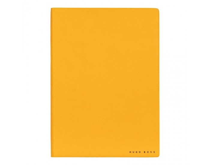 Hugo Boss Тефтер Essential Storyline, бели листове, A5, жълт