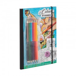 Grafix Книжка за оцветяване, по номера, с 6 двойни молива - Accesorii de birou