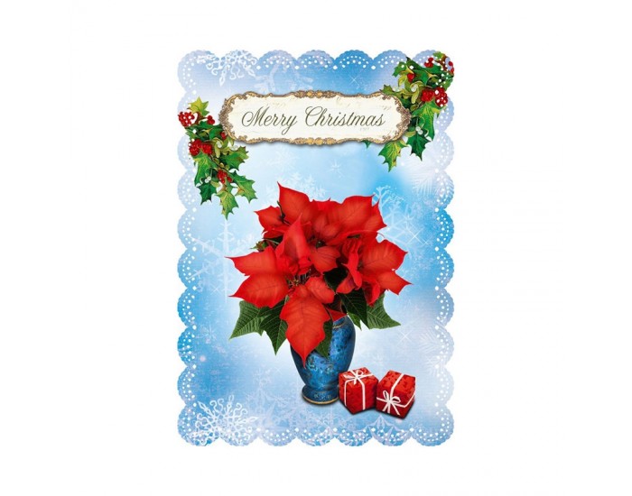 Gespaensterwald Картичка Romantique Merry Christmas, с цветя