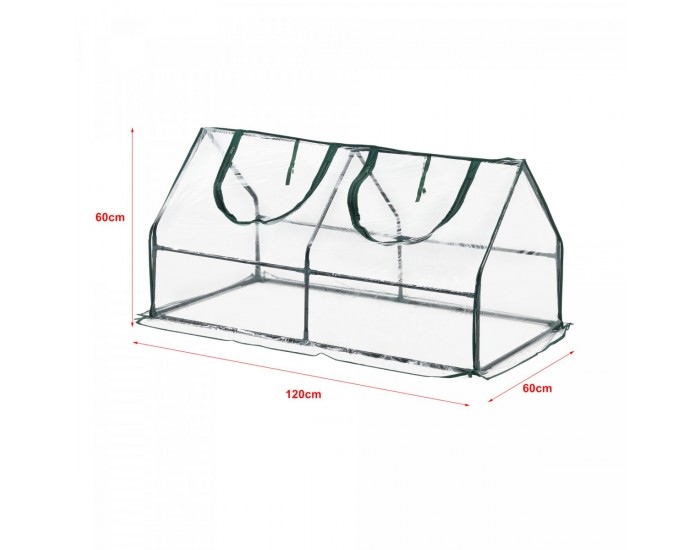 Фолио мини оранжерия Laubach, размери  120x60x60cm, Прозрачна стомана,  PVC фолио