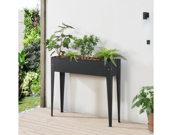 Повдигната леха Lelystad, размери  97x24x20 см,  Стомана,  Антрацит цвят