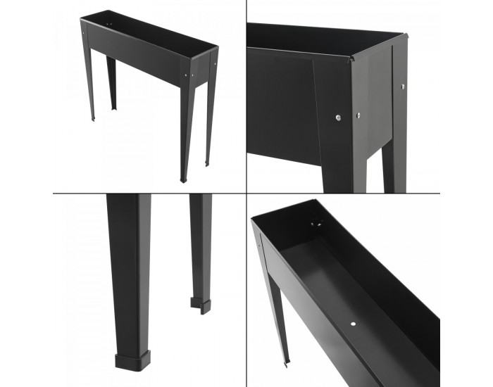 Повдигната леха Lelystad, размери  97x24x20 см,  Стомана,  Антрацит цвят