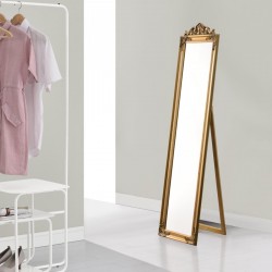 Свободностоящо огледало  Arezzo 160x40 cm регулираща се стойка бароков стил златисто - Măsuțe de toaletă și oglinzi