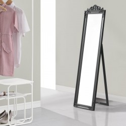 Свободностоящо огледало  Arezzo 160x40 cm регулираща се стойка бароков стил тъмносиво - Măsuțe de toaletă și oglinzi