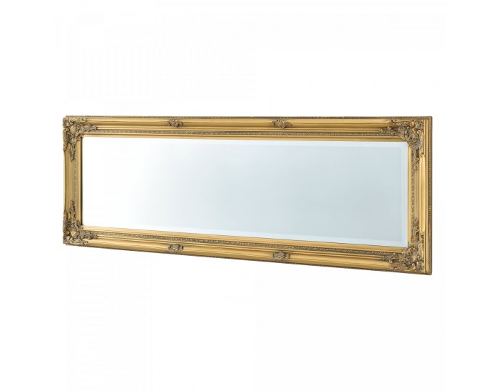 Стенно огледало Livorno  132 x 42 x 3,5 cm с рамка от евкалиптово дърво златисто