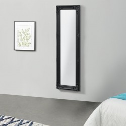 Стенно огледало Livorno  132 x 42 x 3,5 cm с рамка от евкалиптово дърво черно - Oglinzi