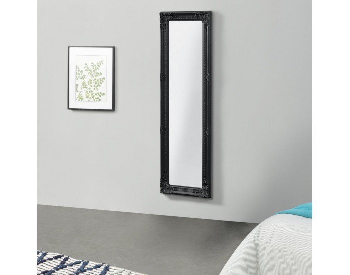 Стенно огледало Livorno  132 x 42 x 3,5 cm с рамка от евкалиптово дърво черно