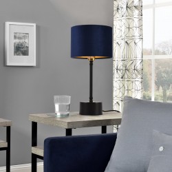 Настолна лампа Deventer, 39 cm, Синя/Черна - Lux.pro