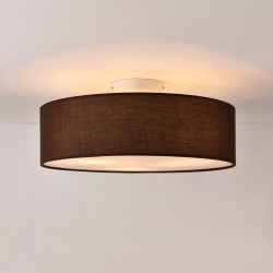 Плафониера Omaha, 3xE27, Ø 45 cm, органза, кафяв - Lustre de tavan