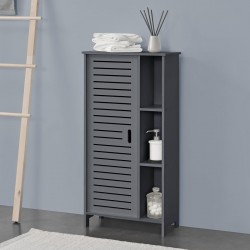 Шкаф за баня Vansbro, размери 96x48x24 см,  WPC,  Тъмносив цвят - Baie