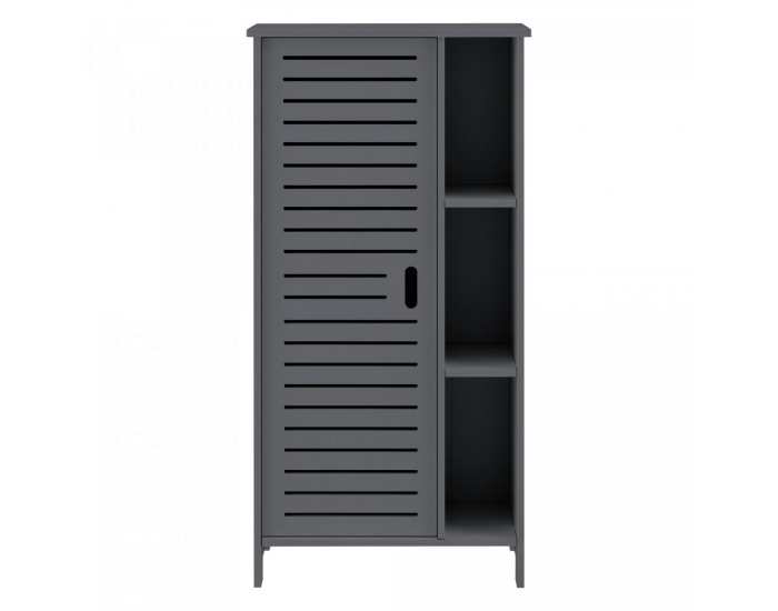 Шкаф за баня Vansbro, размери 96x48x24 см,  WPC,  Тъмносив цвят