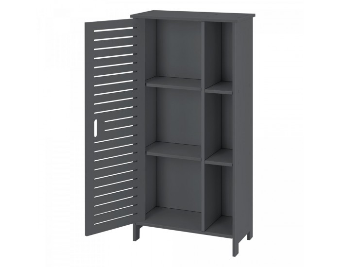 Шкаф за баня Vansbro, размери 96x48x24 см,  WPC,  Тъмносив цвят