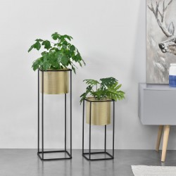 Стойка за саксия Mettet 2-бр. Черно-злато - Decorațiuni