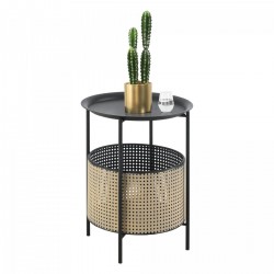 Помощна маса Beaumont , размери 45x35см, цветове черно и пясъчно - Măsuțe de living
