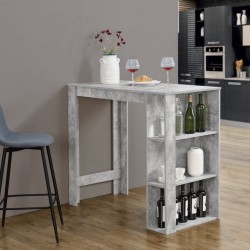 Бар плот Danderyd, размери 120x60x106 см, с 3 рафта, Бетонен вид цвят - Mese de bar