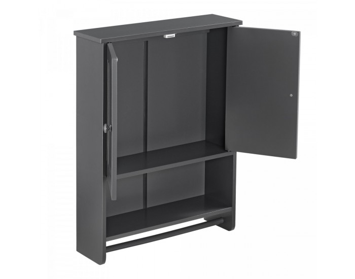 Шкаф за баня Steyr, размери  65x49x15 см, Тъмно сив цвят,  MDF