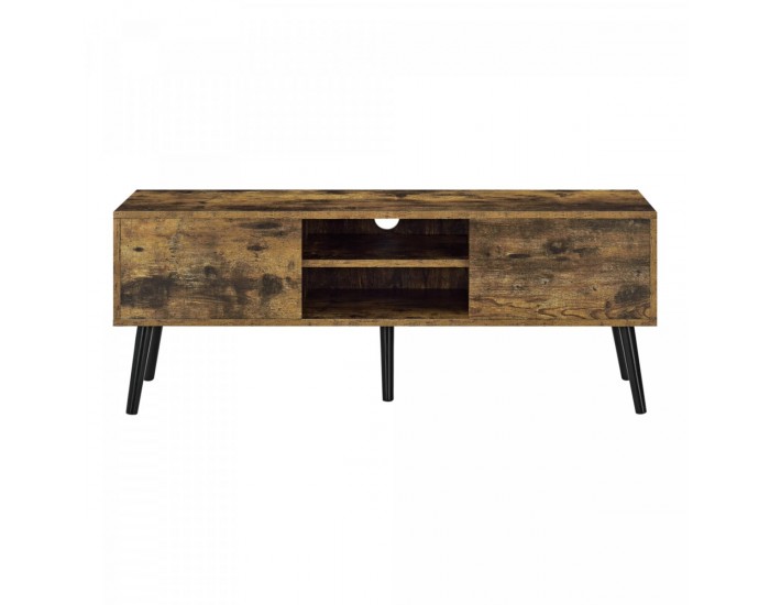 ТВ маса Eskilstuna, размери 120 x 29,5 x 46,5 см,  с 2 врати на шкафа и 2 рафта,  в цвят Тъмно дърво