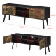 ТВ маса Eskilstuna, размери 120 x 29,5 x 46,5 см, с 2 врати на шкафа и 2 рафта, Черно, Тъмно дърво