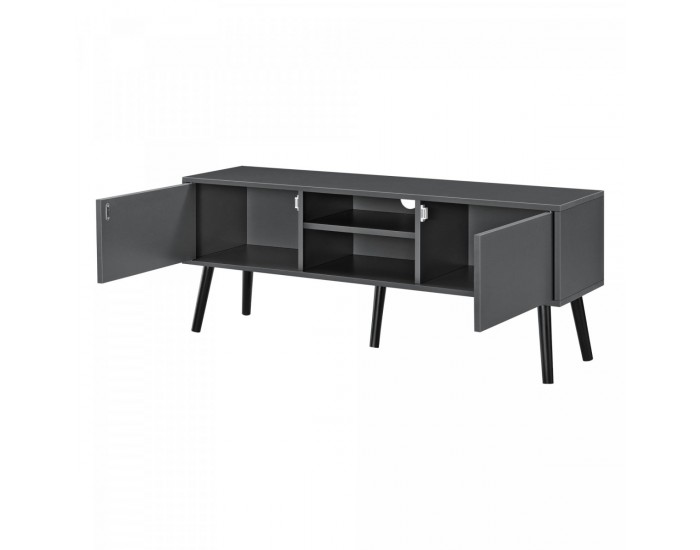 ТВ маса Eskilstuna, размери 120 x 29,5 x 46,5 см,  с 2 врати на шкафа и 2 рафта, Тъмно сив цвят