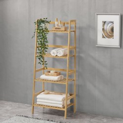 Рафт за бамбукова стълба Vinje, размери  48x32x123 см  - Corpuri, vitrine, biblioteci modulare